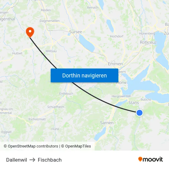 Dallenwil to Fischbach map