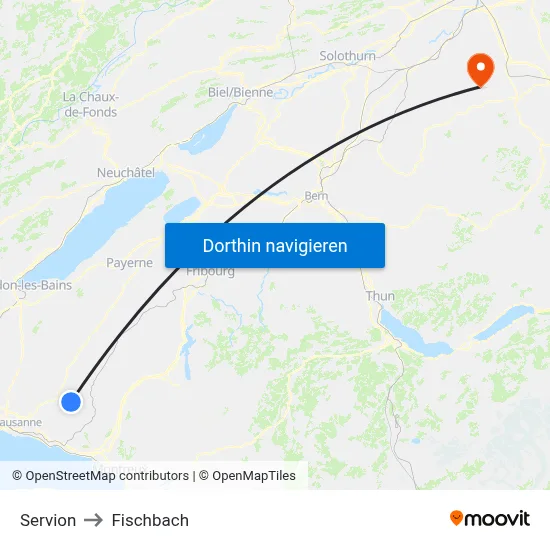 Servion to Fischbach map