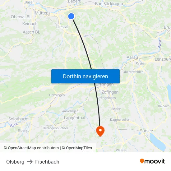 Olsberg to Fischbach map