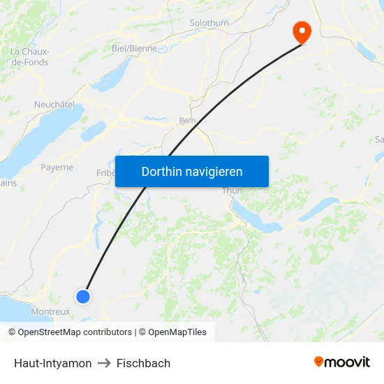 Haut-Intyamon to Fischbach map