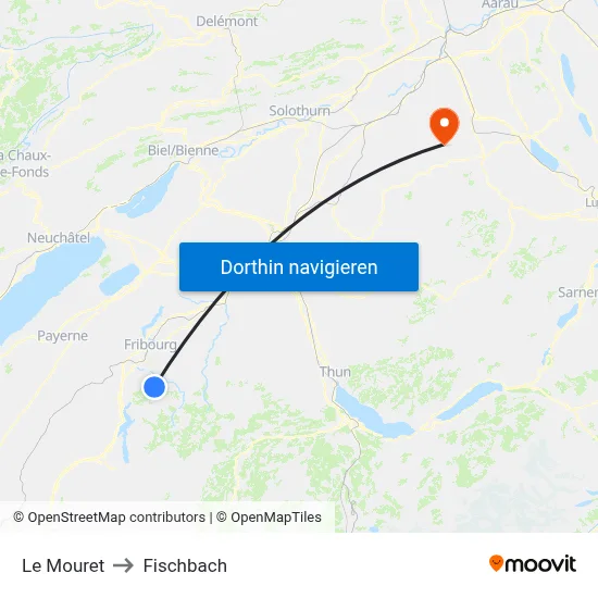 Le Mouret to Fischbach map