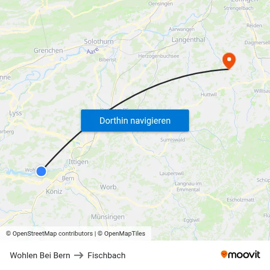 Wohlen Bei Bern to Fischbach map