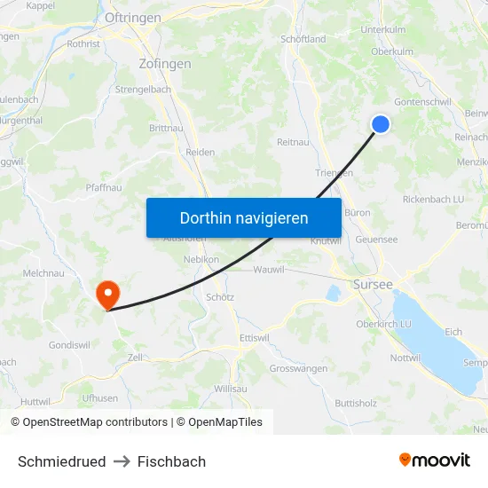 Schmiedrued to Fischbach map