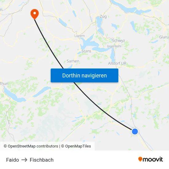 Faido to Fischbach map