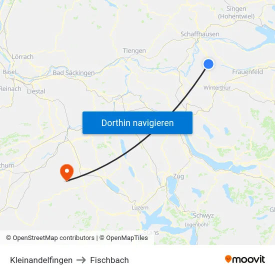 Kleinandelfingen to Fischbach map