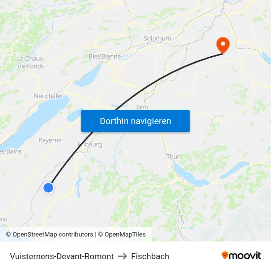 Vuisternens-Devant-Romont to Fischbach map