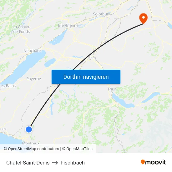 Châtel-Saint-Denis to Fischbach map