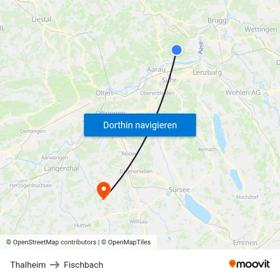 Thalheim to Fischbach map