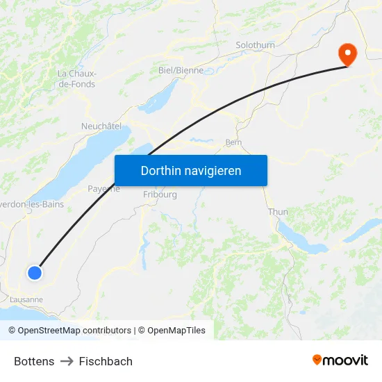 Bottens to Fischbach map