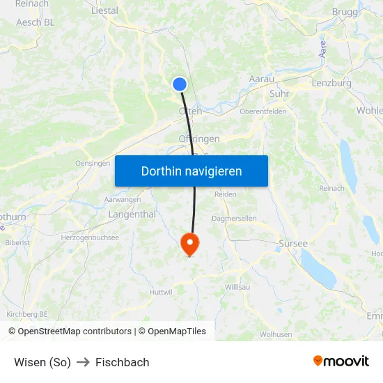 Wisen (So) to Fischbach map