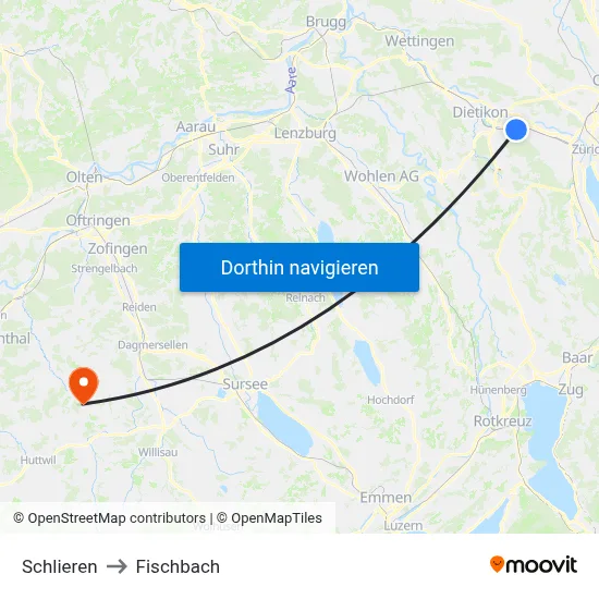 Schlieren to Fischbach map