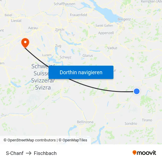 S-Chanf to Fischbach map
