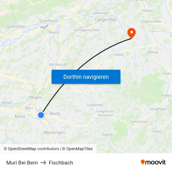 Muri Bei Bern to Fischbach map