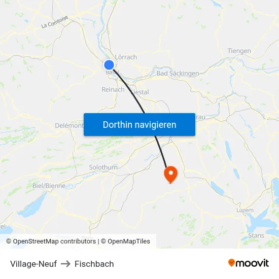 Village-Neuf to Fischbach map