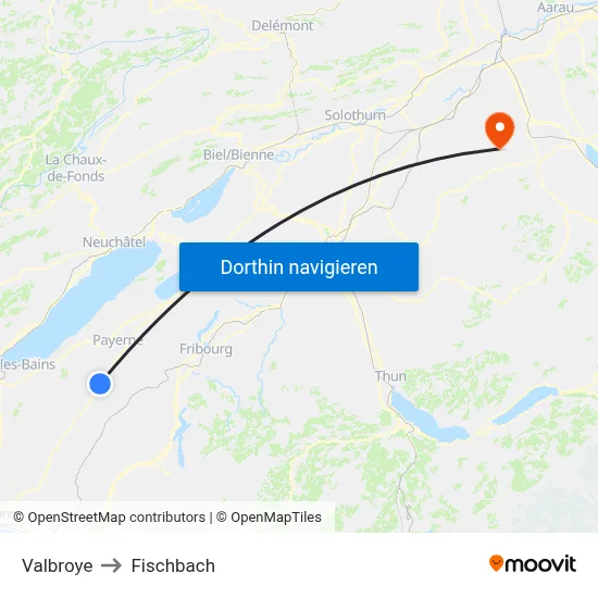 Valbroye to Fischbach map