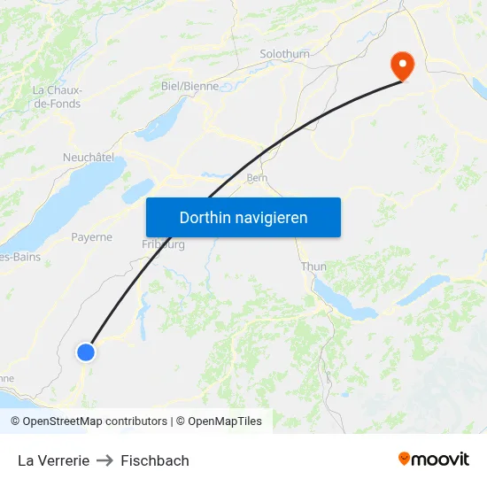 La Verrerie to Fischbach map