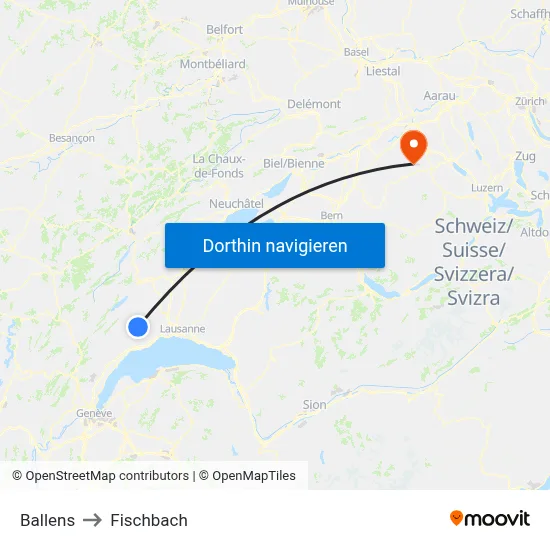 Ballens to Fischbach map