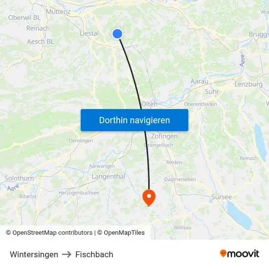 Wintersingen to Fischbach map