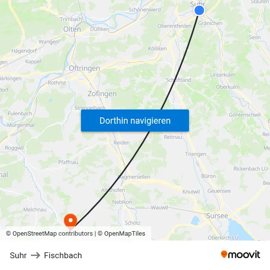 Suhr to Fischbach map