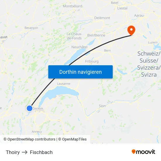 Thoiry to Fischbach map