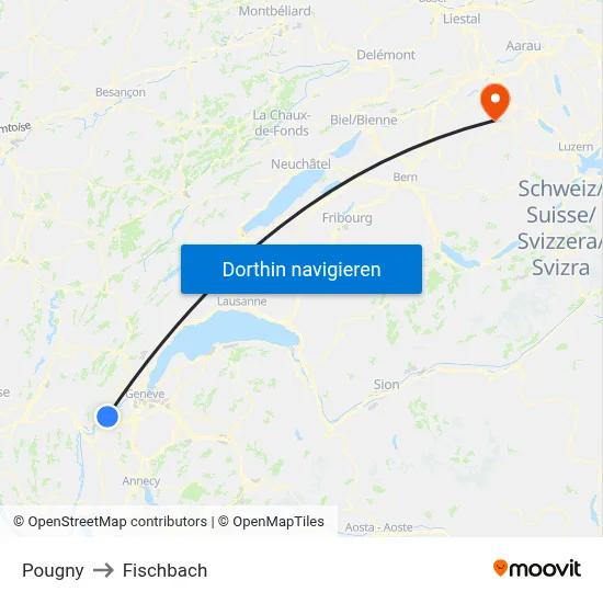 Pougny to Fischbach map