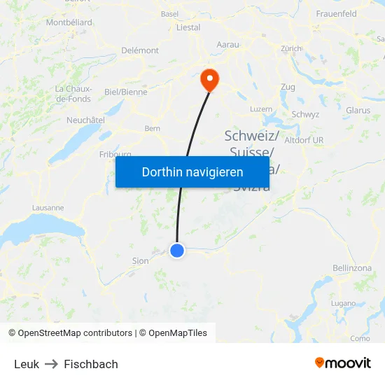 Leuk to Fischbach map