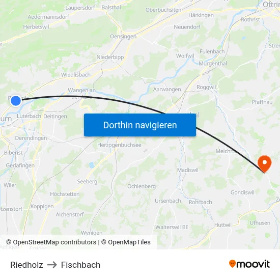 Riedholz to Fischbach map