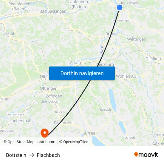 Böttstein to Fischbach map