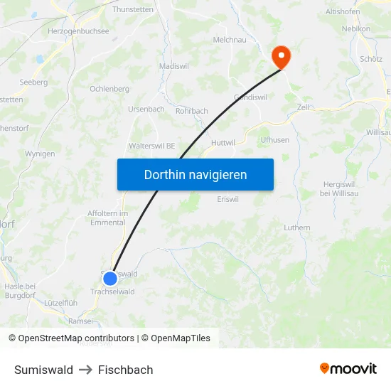 Sumiswald to Fischbach map