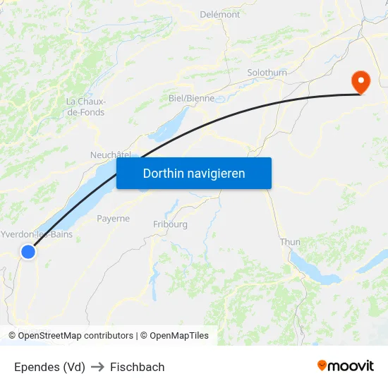 Ependes (Vd) to Fischbach map