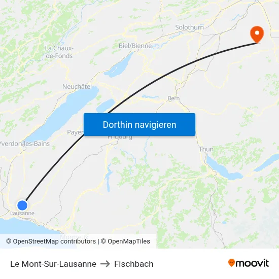 Le Mont-Sur-Lausanne to Fischbach map