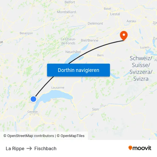 La Rippe to Fischbach map