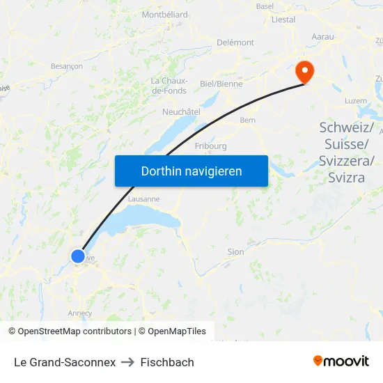Le Grand-Saconnex to Fischbach map