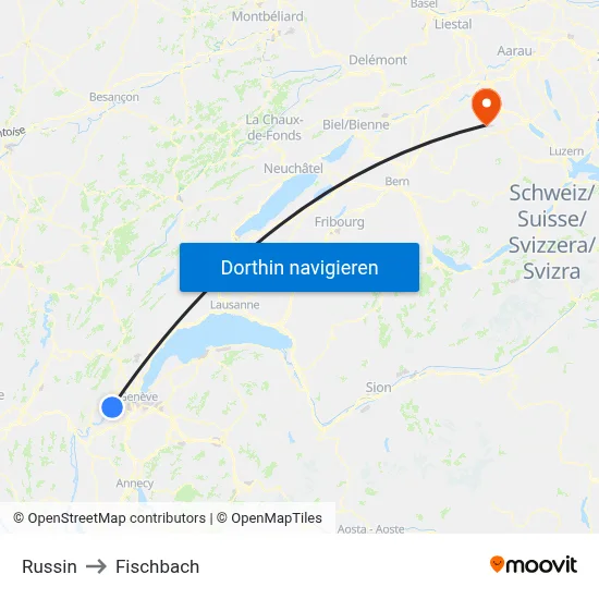 Russin to Fischbach map
