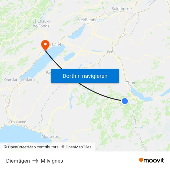 Diemtigen to Milvignes map