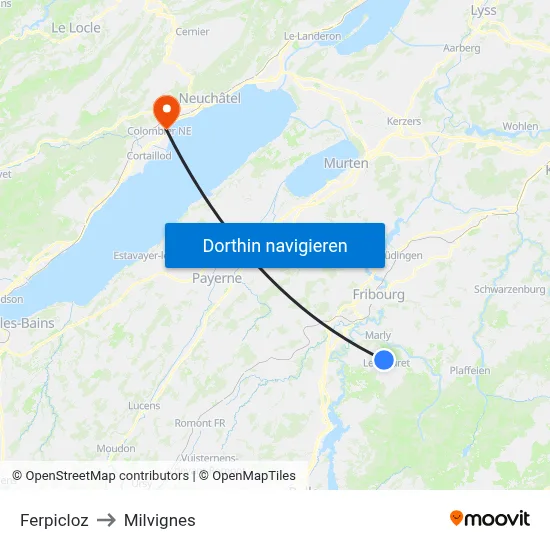 Ferpicloz to Milvignes map