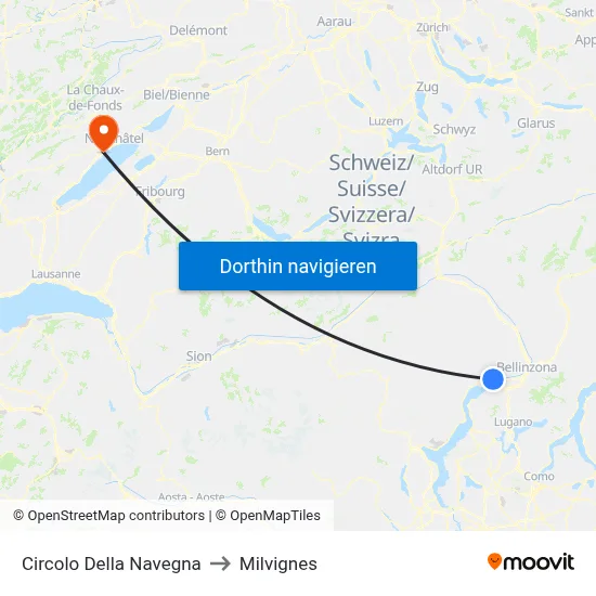 Circolo Della Navegna to Milvignes map