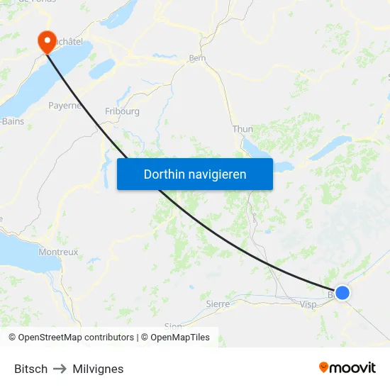 Bitsch to Milvignes map