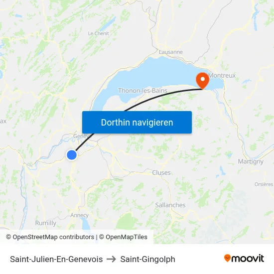 Saint-Julien-En-Genevois to Saint-Gingolph map