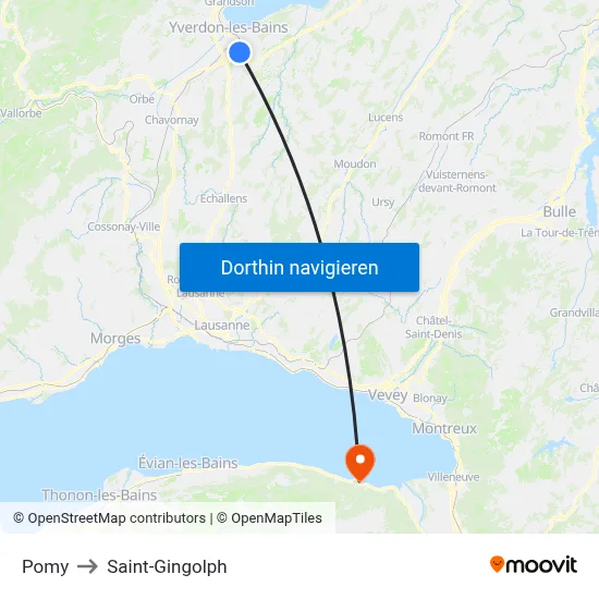 Pomy to Saint-Gingolph map