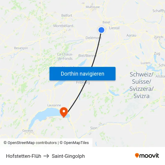 Hofstetten-Flüh to Saint-Gingolph map