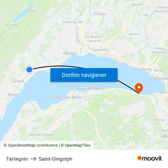 Tartegnin to Saint-Gingolph map