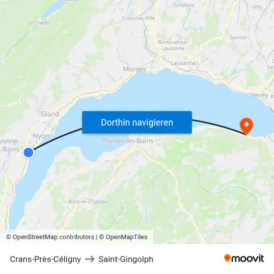 Crans-Près-Céligny to Saint-Gingolph map