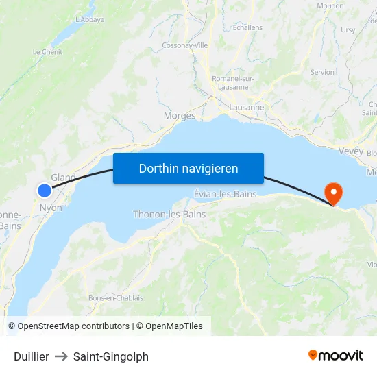 Duillier to Saint-Gingolph map