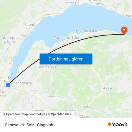 Genève to Saint-Gingolph map