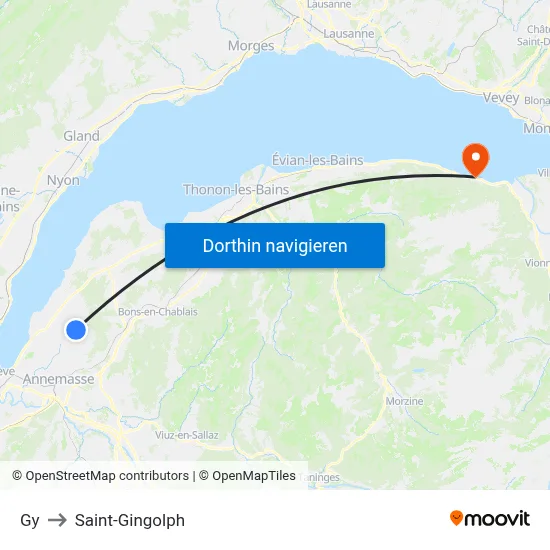Gy to Saint-Gingolph map