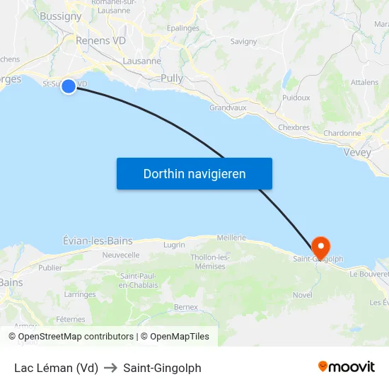 Lac Léman (Vd) to Saint-Gingolph map