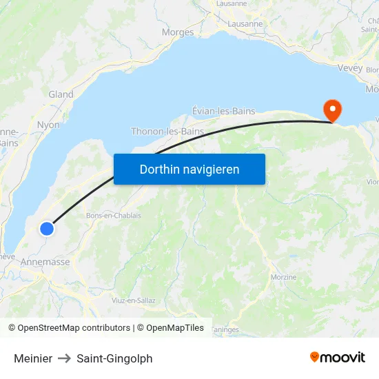 Meinier to Saint-Gingolph map