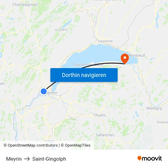 Meyrin to Saint-Gingolph map