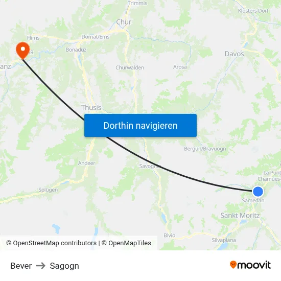 Bever to Sagogn map
